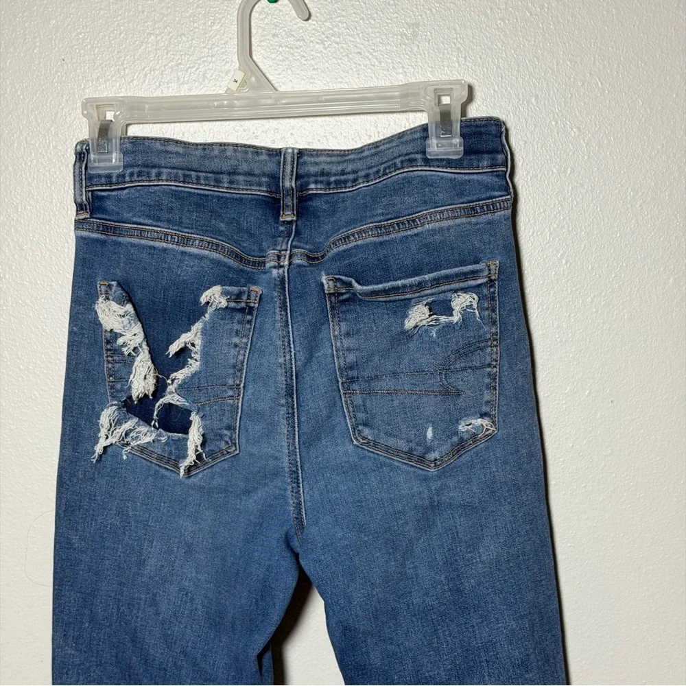 American Eagle Women‎ Hi-Rise Jegging Jeans Distressed Denim Blue Jeans size 6